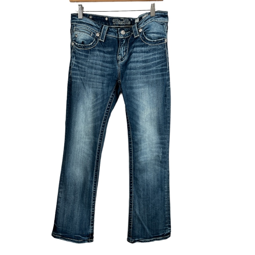 Miss Me Women’s JE5330E2N Easy Boot Lightly Distressed Embellished Jeans Size 27